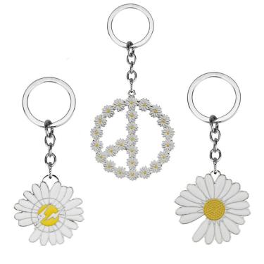 Imagem de Chaveiro estilo G-Dragon, esmalte metálico Daisy Peace Sign
