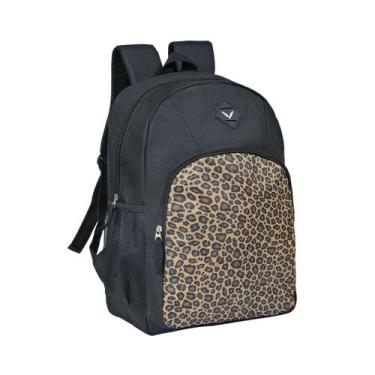 Imagem de Mochila Escolar Juvenil Adulto Grande Bolso Frontal Lateral Preta Onci