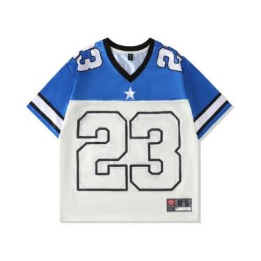 Imagem de Camiseta Casual Feminina De Verão Y2K Com Decote Em V, Estilo Retro Hi