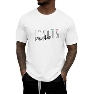 Imagem de Camiseta Masculina Itália Retro Básica Toque 100% Algodão-Masculino
