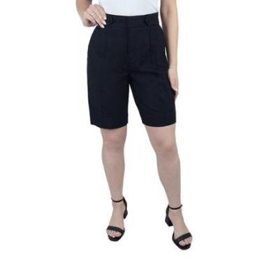 Imagem de Bermuda Feminina Gatos e Atos Viscolinen Preta - G2314-Feminino