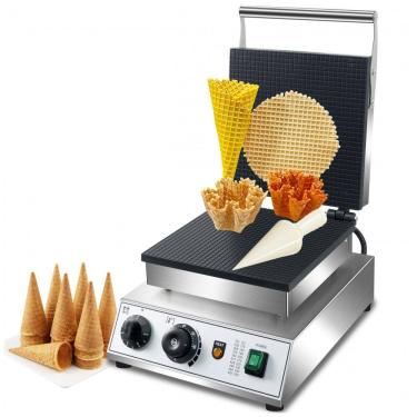 Imagem de SIJIDING Máquina Elétrica de Casquinha de Sorvete, 1750W, Revestimento Antiaderente para Uso Comercial e Doméstico