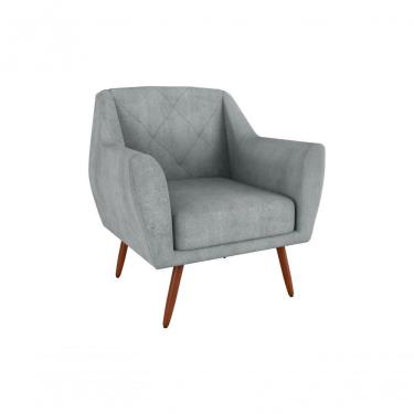 Imagem de Poltrona Decorativa Veneza Boucle Cinza Matrix