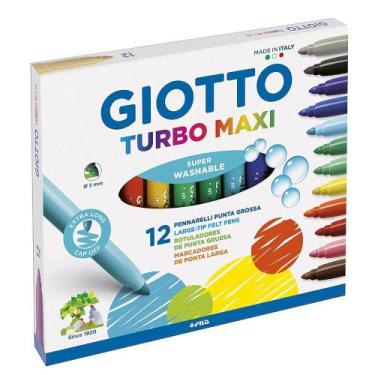 Imagem de Caneta Hidrográfica Giotto Turbo Maxi com 12 Cores