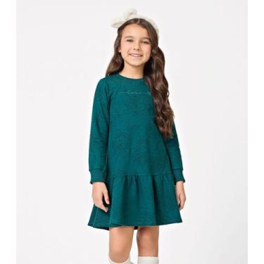 Imagem de Vestido Manga Longa Feminino Trick Nick Verde, 4, Verde