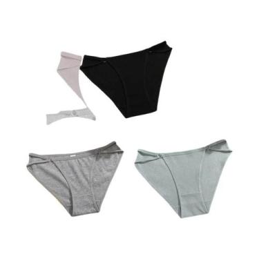Imagem de Calcinhas De Algodão Listradas Para Mulheres 3PCS Lingerie Sexy Respir