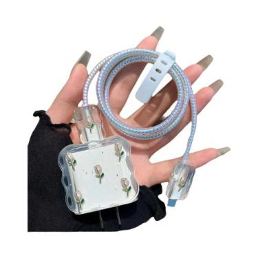 Imagem de Protetor De Carregador Para iPhone 15W 20W, Organizador De Cabos, Kit 