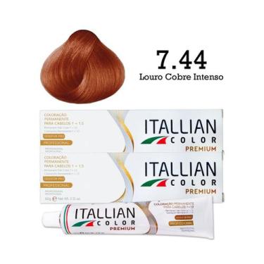 Imagem de 2 Unidades Coloração Itallian Color 7.44 Louro Cobre Intenso - Itallia