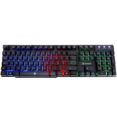 Imagem de Teclado Gamer Semi Mecânico EVOLUT Hawke EG-206 RB ABNT2 BlackLight LE