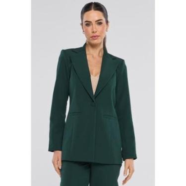 Imagem de Blazer PKS Alfaiataria Intermediário Social Verde-Feminino