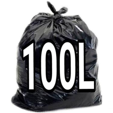 Imagem de Saco para Lixo Sacos para Lixo 100 Litros Preto e Transparente 500 Unidades Higipack
