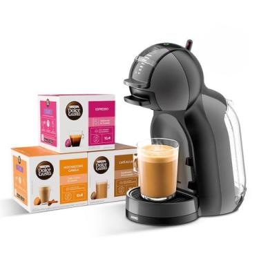 Imagem de Kit cafeteira nescafé dolce gusto mini me preta 110v + 30 cápsulas - N