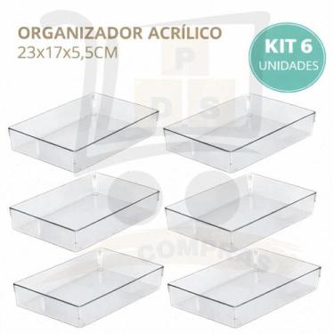Imagem de Kit Organizador Geladeira Gaveta Banheiro Maquiagem Acrilico Transpare