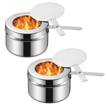 Imagem de Kit 2 Fogareiro Acendedor Para Rechaud 9 Cm Aço Inox - Losan