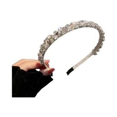Imagem de Tiara Elegante Com Pérolas E Strass Para Mulheres, Acessório De Cabelo