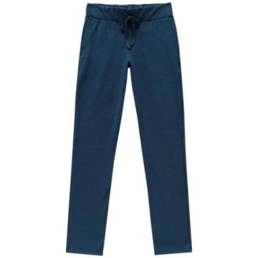 Imagem de Calça Moletom Reta Feminina Malwee Ref. 50964, Azul marinho, XGG