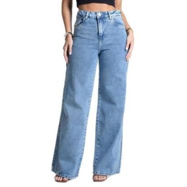 Imagem de Calça Jeans Sawary Wide Leg - 281864 - Azul médio 42-Feminino