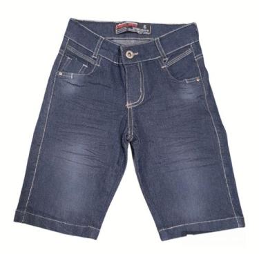 Imagem de Bermuda Jeans Infantil Masculina Lavagem - Escura Tam 4 Ao 8 - King Bo