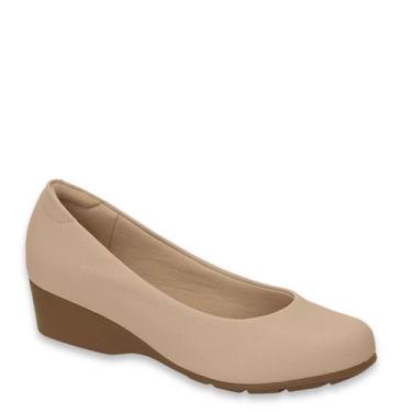 Imagem de Sapato Feminino Salto Baixo Modare Anabela Conforto 7014.200, Bege nap