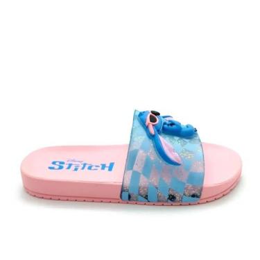 Imagem de Chinelo slide stitch infantil menina grendene disney mania plus 23285,