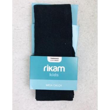 Imagem de Meia Calça Infantil Menina Grossa 6 A 8 ANOS - Rikam Kids, Preto, 6 A 