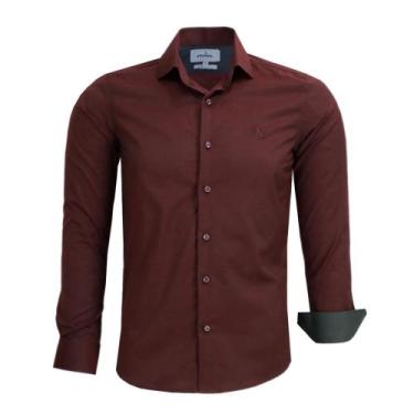 Imagem de Camisa Social Amil Masculina Slim Manga Longa Passa Fácil Envio Imedia