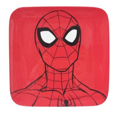 Imagem de Prato Raso Melamina 20cm Marvel Spider-Man Infantil Vermelho