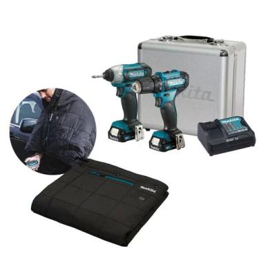 Imagem de Kit Clx224sax Makita Paraf Df333d + Ch Impcto Td110d + Manta, BIV