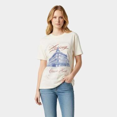 Imagem de Camiseta Hering Casual Feminina, Off white, M