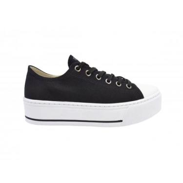 Imagem de Tênis Feminino Ramarim Flatform 22-97222, Preto, Branco, 38