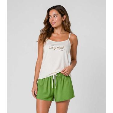 Imagem de Pijama Feminino Blusa De Alça E Short Infinita Cor Rosa, M, Rosa