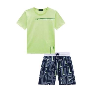 Imagem de Roupa Infantil Camiseta Bermuda Ergonomic Conjunto Lucboo Com Elastano