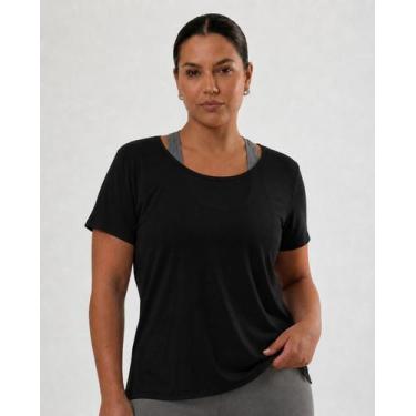 Imagem de Camiseta Feminina Plus Size Dry Fit Poliamida Premium Academia Treino 