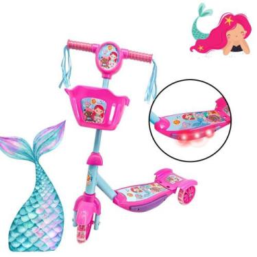 Imagem de Patinete com Cesta, Luz e Som  Sereia DM TOYS