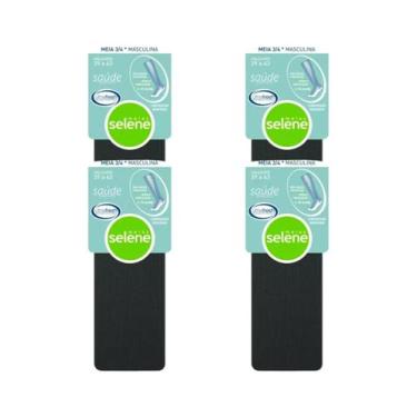 Imagem de 4 Pares De Meia Compressão Moderada 3/4 5-10 Mmhg Masculina - Selene, 