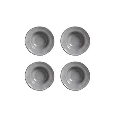 Imagem de Conjunto de Pratos de Sobremesa Dust em Stoneware com Acabamento Manual Artesanal Preto Porto Brasil