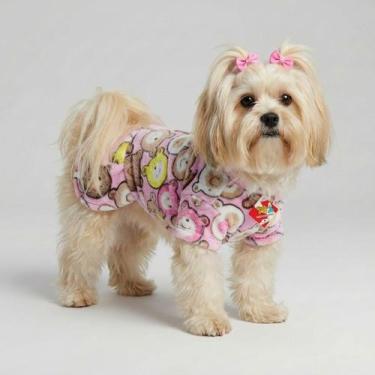 Imagem de Vestido Cachorro Microfibra Inverno Rosa Ursinho Snob Dog, GG
