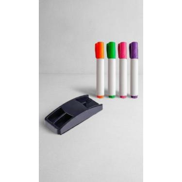 Imagem de Kit 4 Marcadores Quadro Branco + Apagador - Congratulations Store