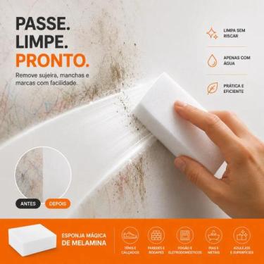 Imagem de Kit 10 Esponja Mágica Tira Manchas Multiuso De Melamina - Clink