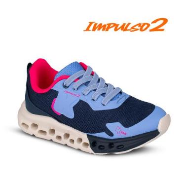 Imagem de Tênis Infantil Menina Kidy K360 Impulso 2 Azul Bebe Conforto Calce Fác