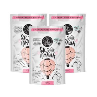 Imagem de Kit Sal Rosa Do Himalaia Fino Sem Antiumectante - BR Spices 3 Unidades