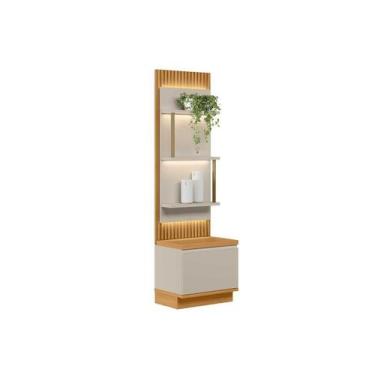 Imagem de Módulo São Paulo 58cm p/ Painel de Sala Tauari/Off White Fosco - Linea