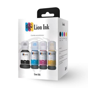 Imagem de Kit 4 Tintas compativel T504 Lion Ink Para Impressoras Epson L4150 L41