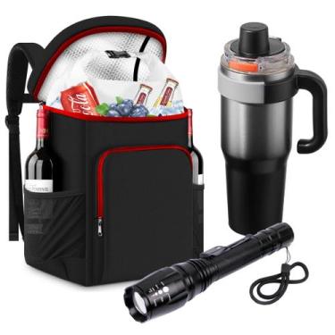 Imagem de Kit Trilha e Camping com Mochila Térmica, Copo Térmico 1200ml e Lanter