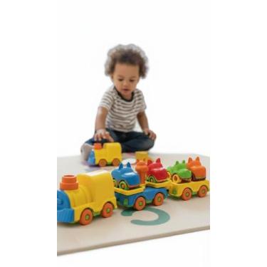 Imagem de Trenzinho Didático Infantil Com 4 Carrinhos Coloridos - Congratulation