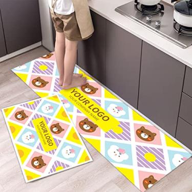 Imagem de Tapetes de cozinha e tapetes de borracha antiderrapantes para cozinha, tapete de cozinha, tapete de cozinha, lavável, tapete de cozinha, tapete para banheiro, corredor, tapete