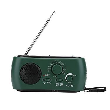 Imagem de Rádio de manivela solar com manivela de acionamento de rádio LED, câmera portátil de emergência, energia solar, rádio Dynamo AM/FM com luz de toque de LED, carregador de telefone de emergência com carregador USB, cabo de rádio