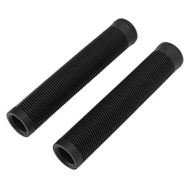 Imagem de SPYMINNPOO Pegas de guidão de bicicleta, 1 par de 16 cm de aderência de guidão de bicicleta macia de borracha TPE antiderrapante para bicicleta de engrenagem fixa (preto)