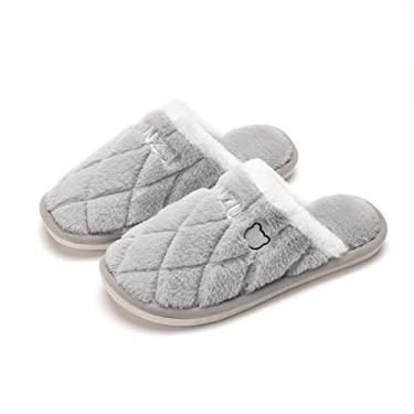 Imagem de Qicai Xiaolu Pantufas de Inverno para a casa de Inverno pantufas quentes para homens e mulheres pantufas confortáveis e antideslizantes para casa