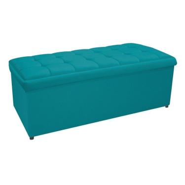 Imagem de Calçadeira Copenhague 160 Cm Queen Size Suede Azul Turquesa